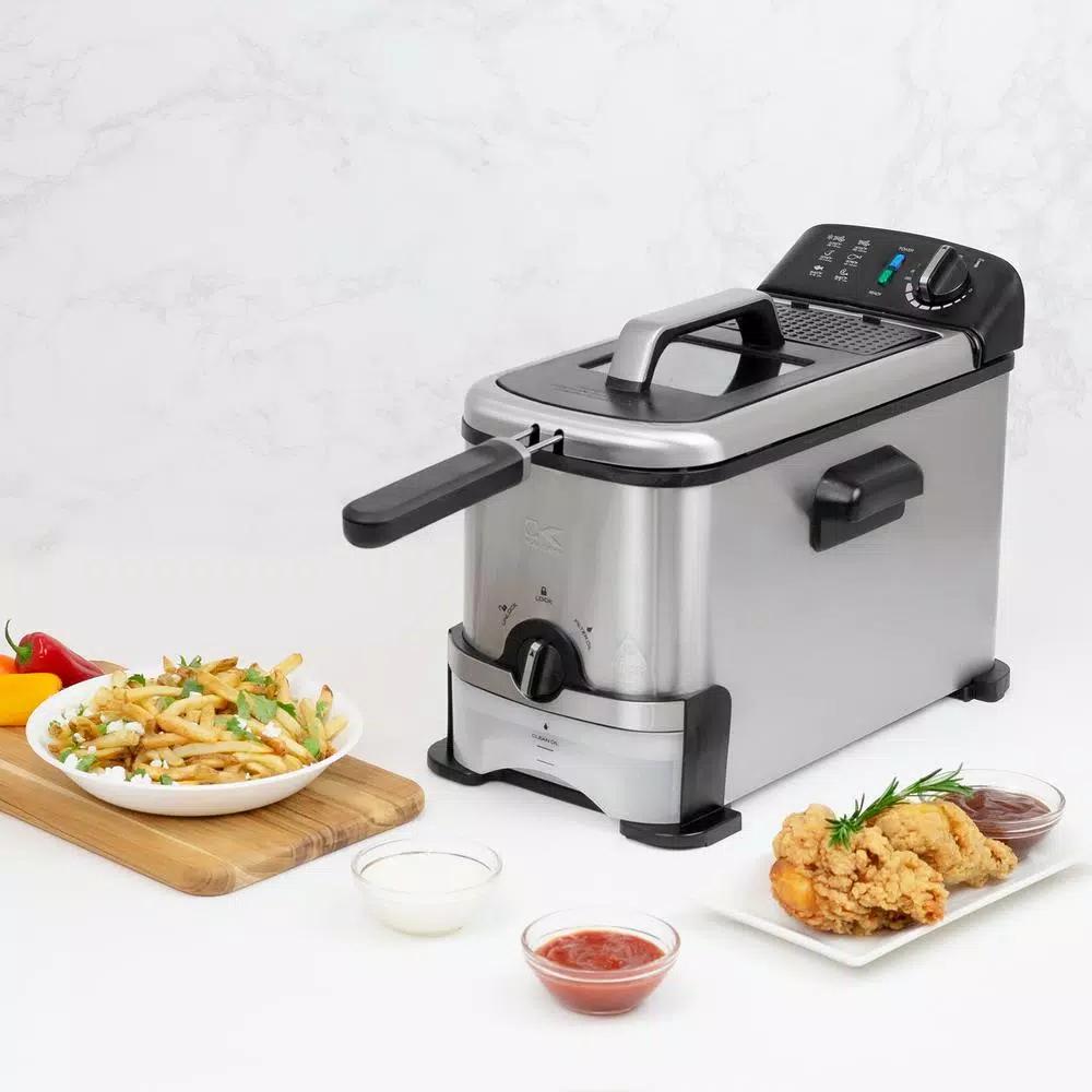 Kalorik 3.2 Qt. Stainless Steel Deep Fryer with Oil Filtration System