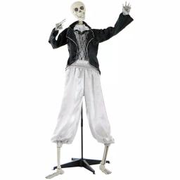 Haunted Hill Farm 5 ft. Animatronic Talking Skeleton Groom Halloween Prop thumbnail 1