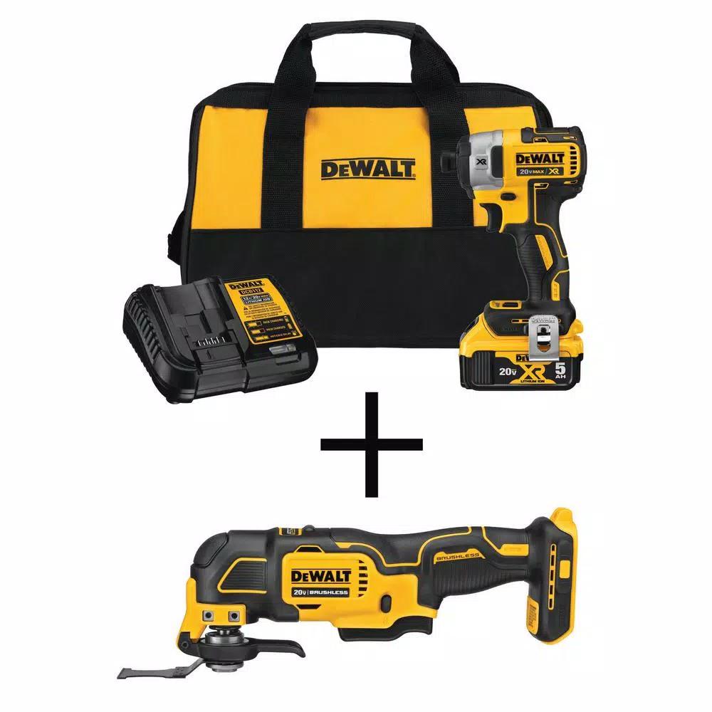 DEWALT 20V MAX XR Brushless 3-Speed 1/4 in. Impact Driver & ATOMIC Oscillating Tool Combo Kit