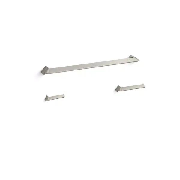 KOHLER Uniform 3-Piece Bathroom Hardware Set in Vibrant Brushed Nickel