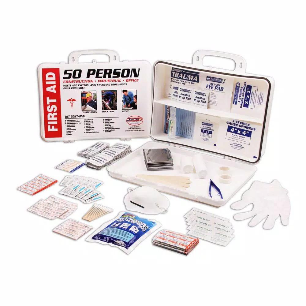 Rapid Care 233-Piece 50 Person OSHA/ANSI Compliant Poly First Aid Kit