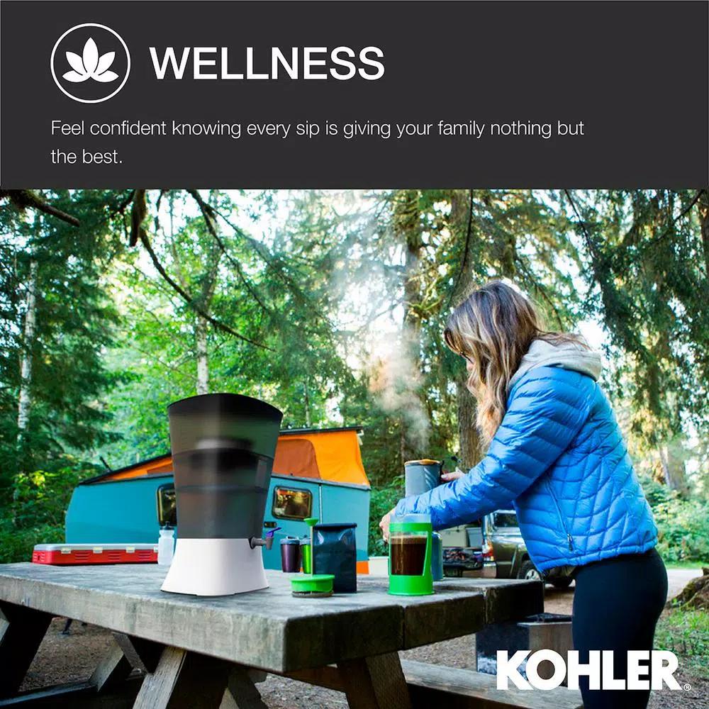 KOHLER Clarity Explore Recreational Gravity-Fed Water Filtration System, Charcoal Ombre