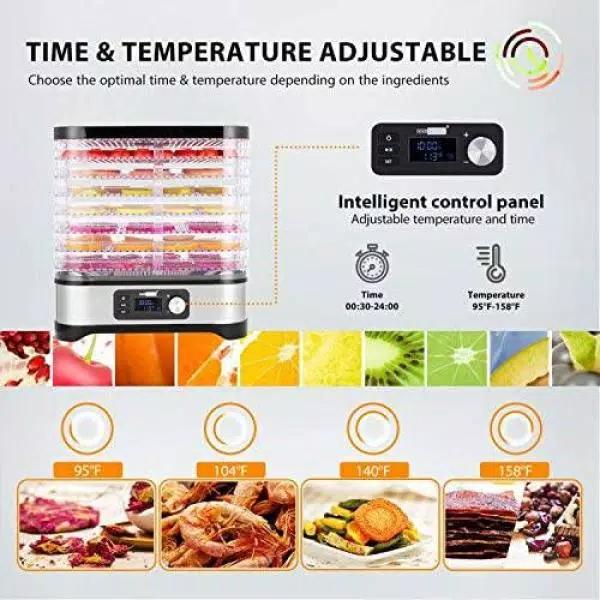 VIVOHOME 8-Tray Stainless Steel Food Dehydrator with Digital Timer and Temperature Control