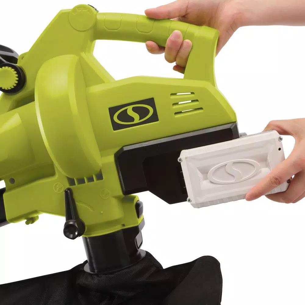 Sun Joe 48V Cordless 3-in-1 Blower, Vacuum, and Mulcher Kit with (2) 4 Ah Batteries and Charger