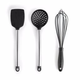 MegaChef 14-Piece Gray Silicone and Stainless Steel Kitchen Utensil Set thumbnail 5