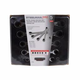 STEELMAN PRO 96748 Metric Universal Spline Ratcheting Wrench Set, 5-Piece Deep Box-End thumbnail 6