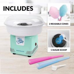 Nostalgia Retro Aqua Cotton Candy Maker - Works with Hard Candy & Sugar Free Candy thumbnail 3