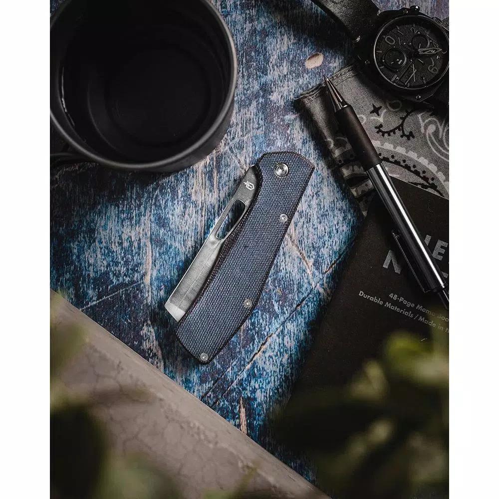 Gerber Flatiron Micarta 3 in. D2 Steel Cleaver Style Folding Knife