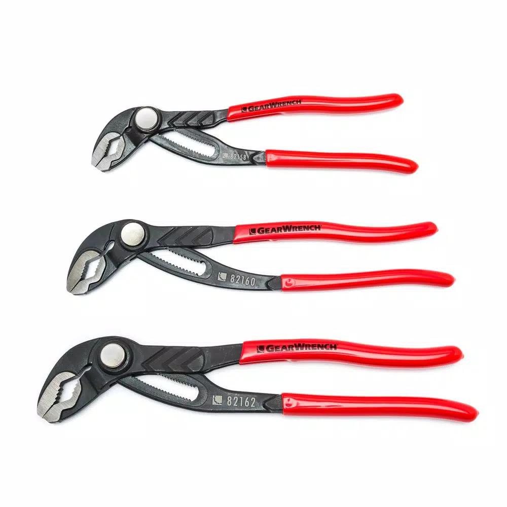 GEARWRENCH 3-Piece Push Button Tongue and Groove Plier Set