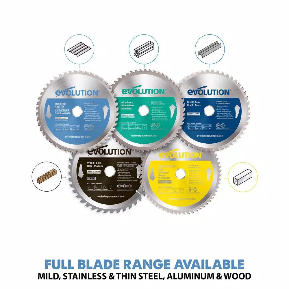Evolution Power Tools Evolution 9 in. 68-Teeth Carbide Metal Cutting Saw Blade for Thin Steel