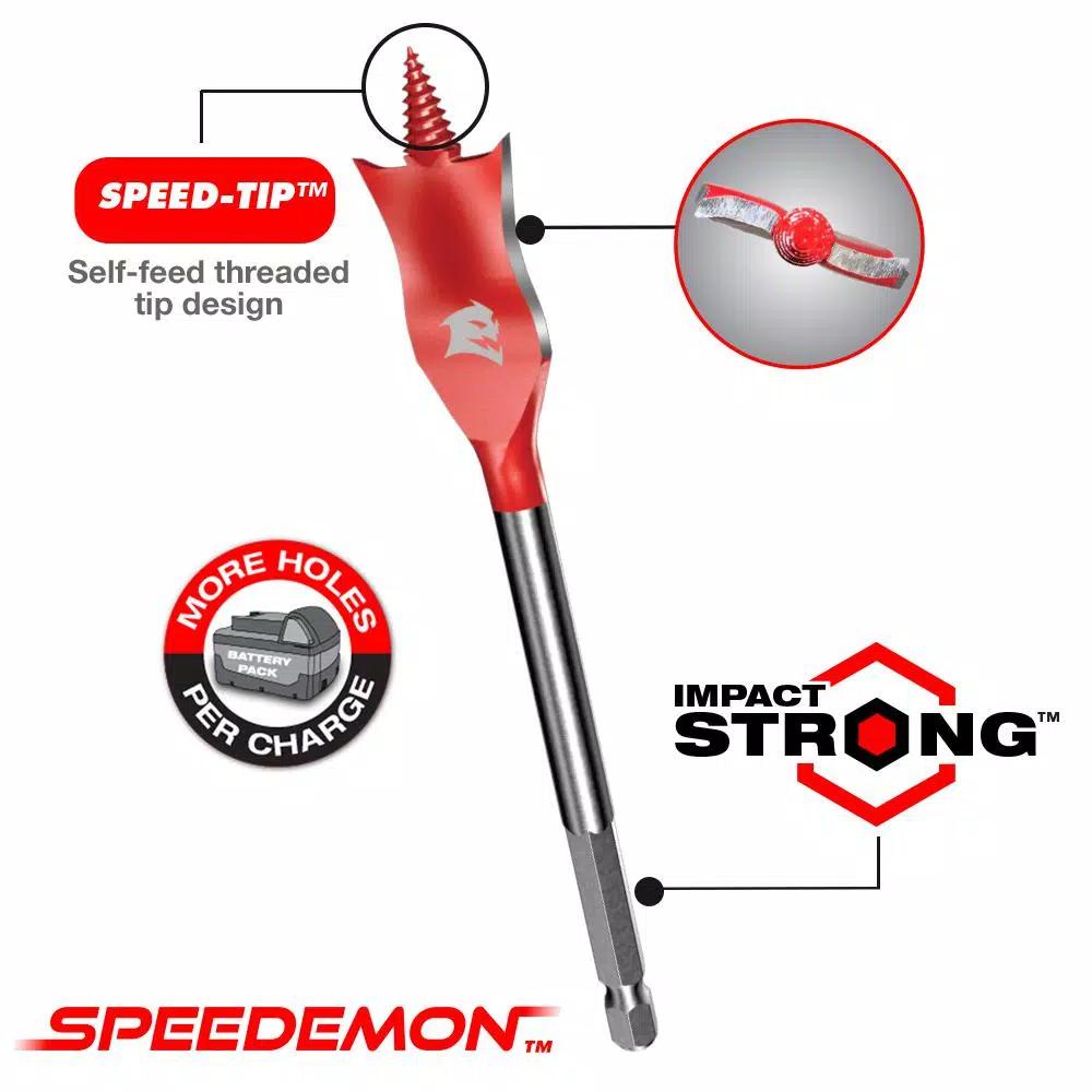 Diablo SPEEDemon 1/2 in. x 6 in. Spade Bit with Hex Shank