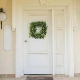 Pure Garden 22 in. Square Artificial Ficus Microphylla Leaf Wreath, Green thumbnail 4