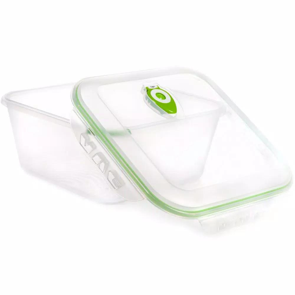Ozeri INSTAVAC Green Earth 8-Piece Food Storage Container Set with Vacuum Seal and Locking Lids