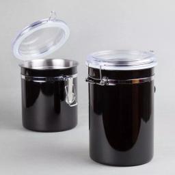 Creative Home 4-Piece Black Stainless Steel Canister Set with Airtight Locking Clamp Lids thumbnail 3