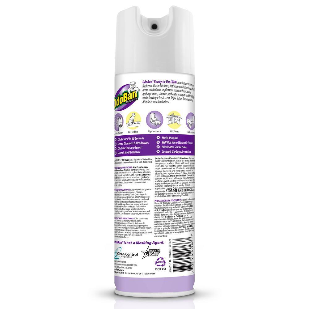 OdoBan Lavender Disinfectant, Fabric and Air Freshener Continuous Spray, 14.6 oz