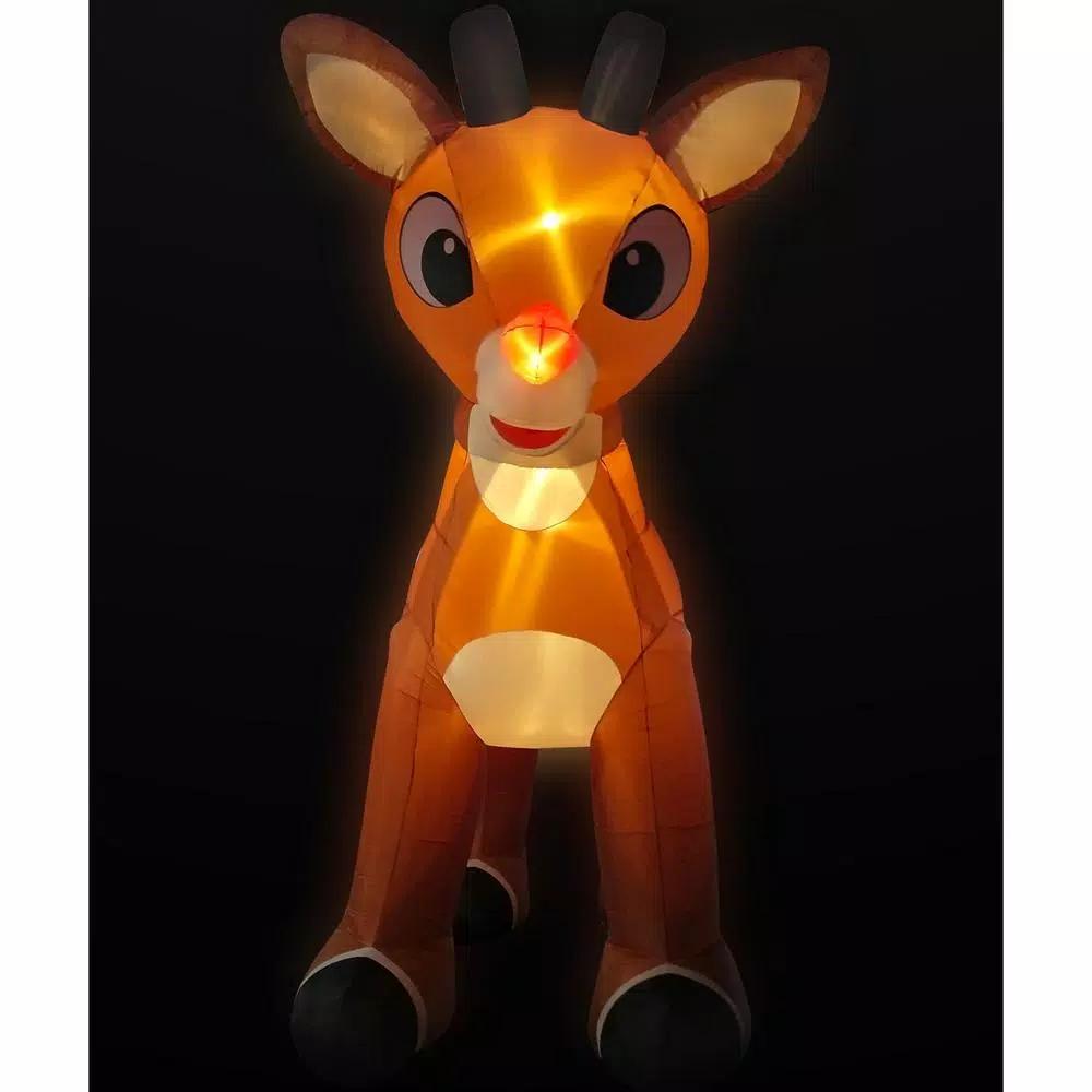 Fraser Hill Farm 15 ft. Pre-Lit Reindeer Christmas Inflatable with Moving Head