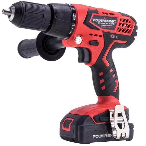 PowerSmart PowerSmat 20V Cordless 3/8 in. Drill/Driver with 1.5 Ah Lithium-Ion Battery and Charger