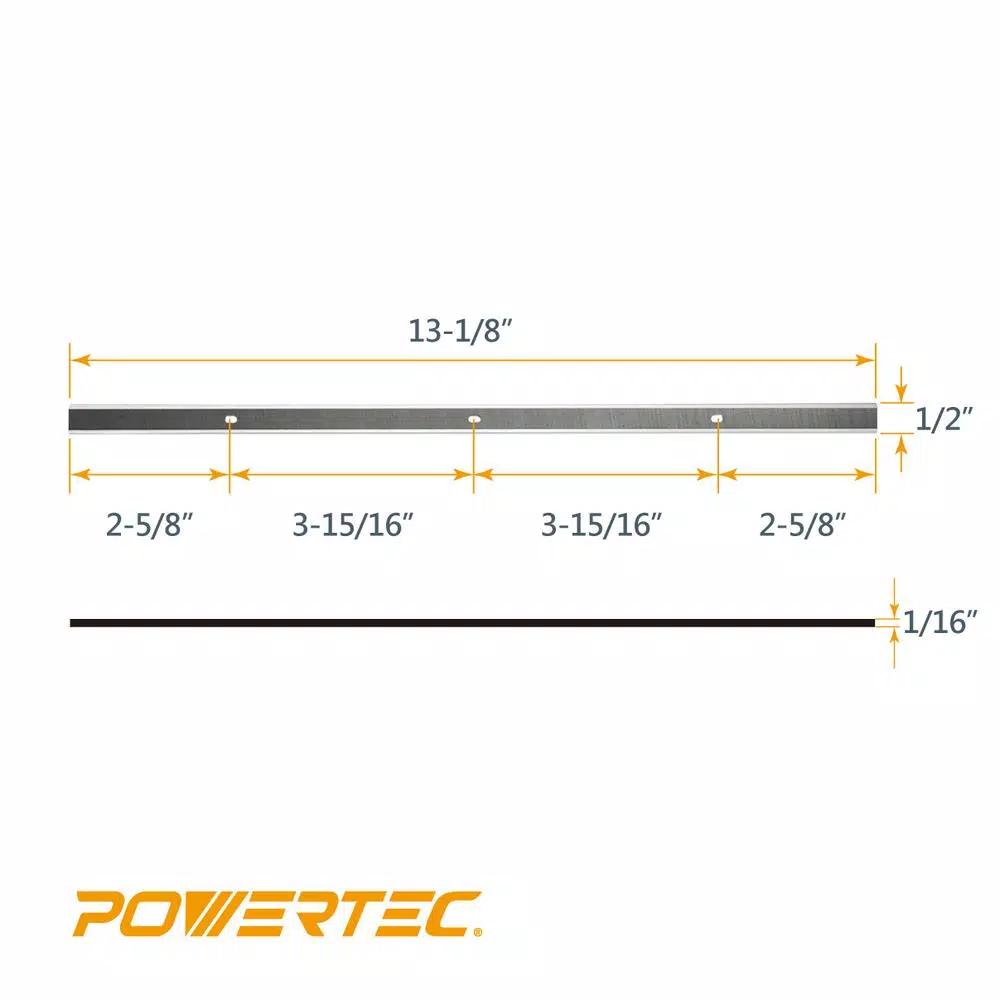 POWERTEC 13 in. HSS Replacement Planer Blades for Delta 22-549, 22-555, 22-580 and Grizzly G0689 (4-Pack)