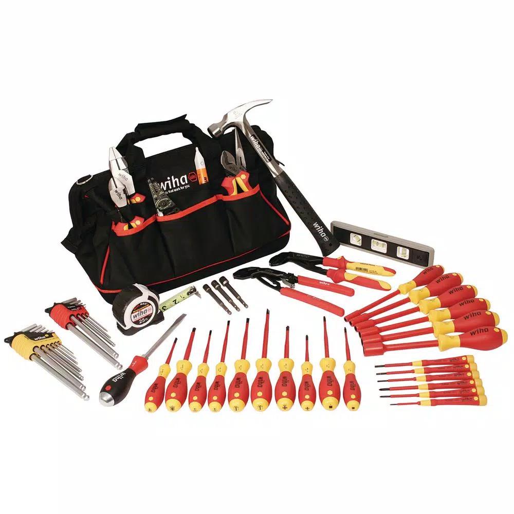 Wiha 59-Piece Insulated Master Electrician's Hand Tool Set, VDE Certified