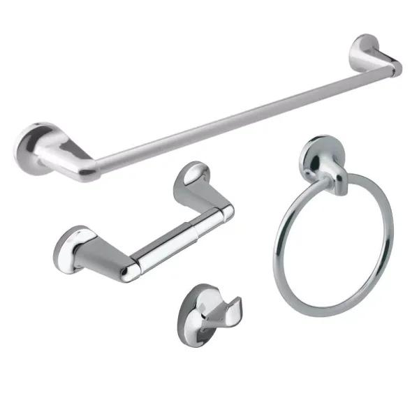 Design House Alta Bay 4-Piece Bathroom Hardware Accessory Kit, Polished Chrome