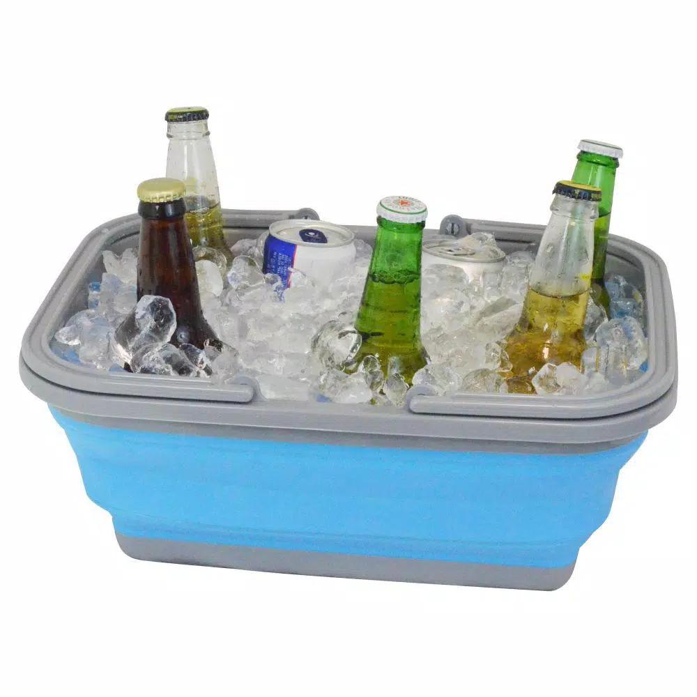 Southern Homewares 2.4 Gal. Blue Collapsible Bucket with Handle