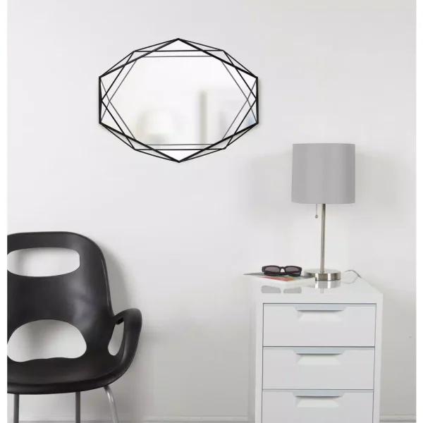 Umbra Prisma Modern Wall Mirror - Black Metal Frame (22.38 x 17 in)