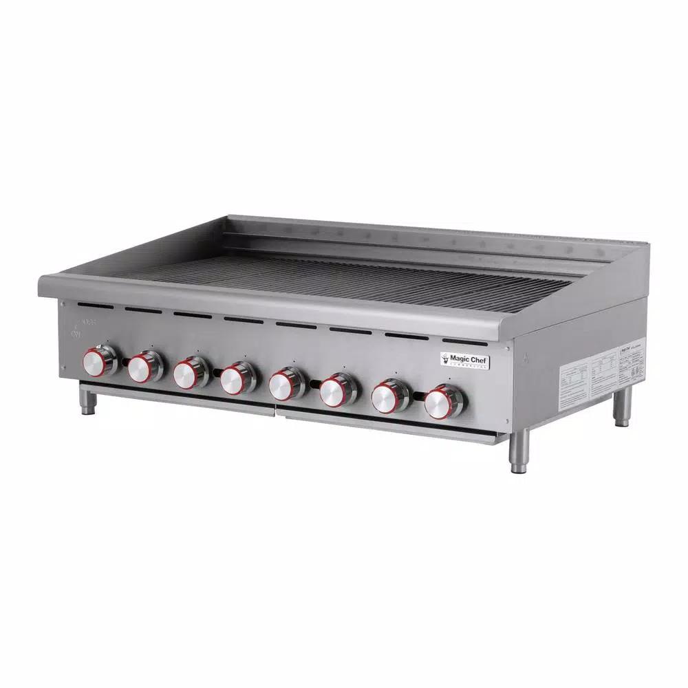 Magic Chef 48 in. Commercial Countertop Radiant Char Broiler, Stainless Steel