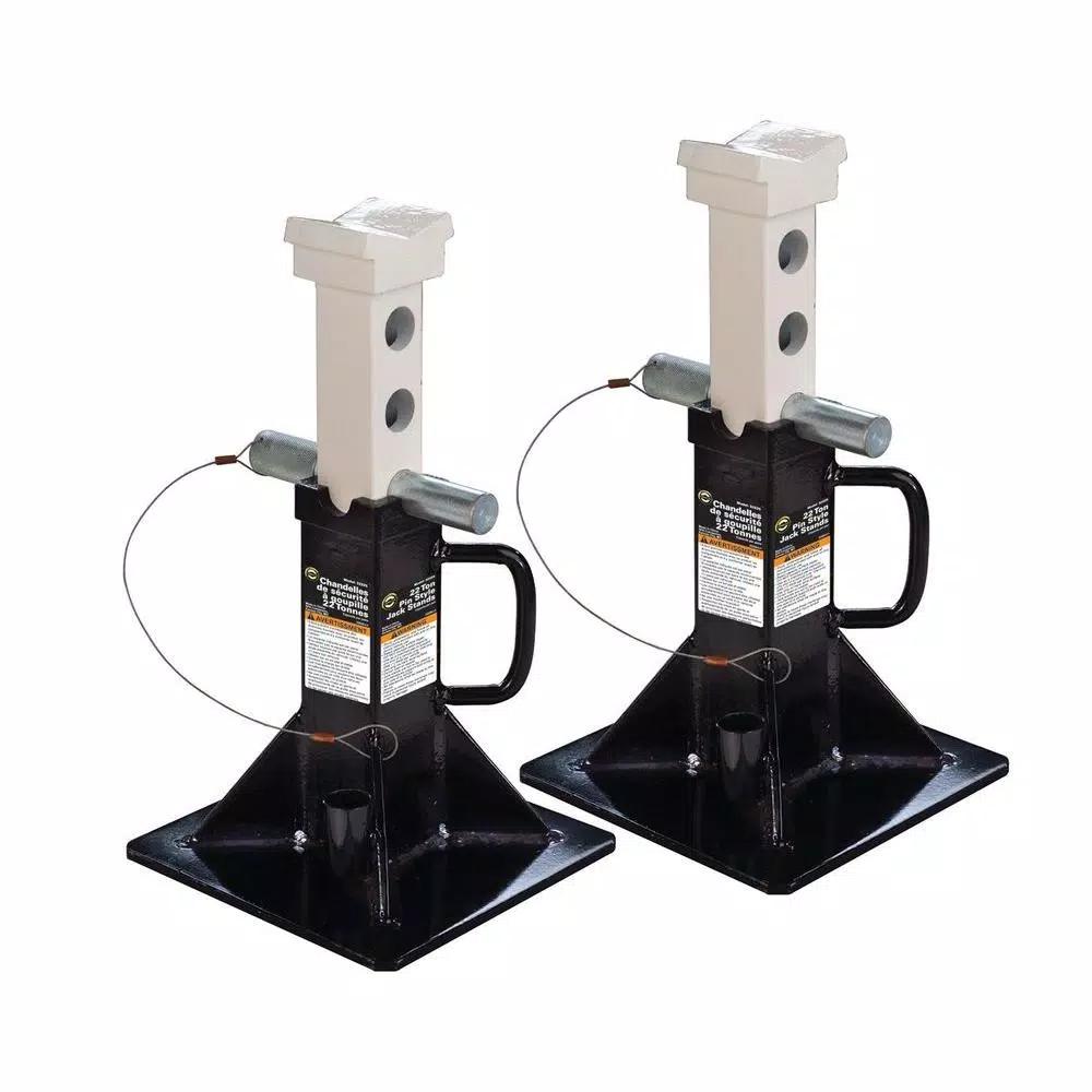 Omega 32225B 22-Ton Heavy Duty Pin Style Jack Stands, Steel
