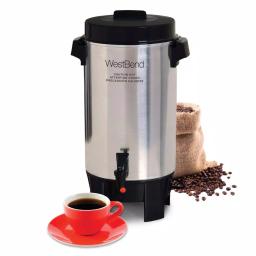 West Bend 30-Cup Polished Aluminum Coffee Urn with Automatic Temperature Control thumbnail 3