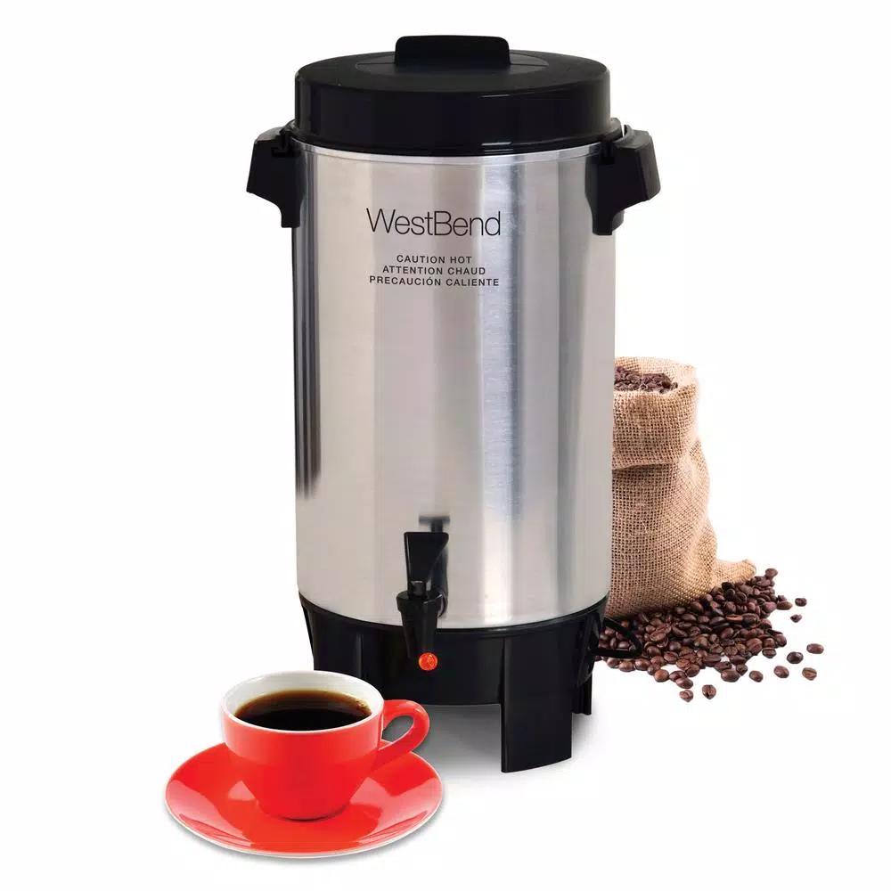 West Bend 30-Cup Polished Aluminum Coffee Urn with Automatic Temperature Control