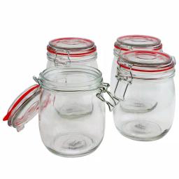 General Store Cottage Chic 4-Piece Glass Preserving Jar Set with Wire Bail and Trigger Closure thumbnail 5