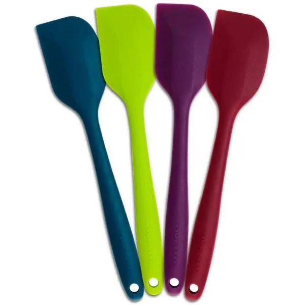 OVENTE Premium Silicone Spatula Set, 4-Piece Heat-Resistant Non-Stick Spatulas with Stainless Steel Core