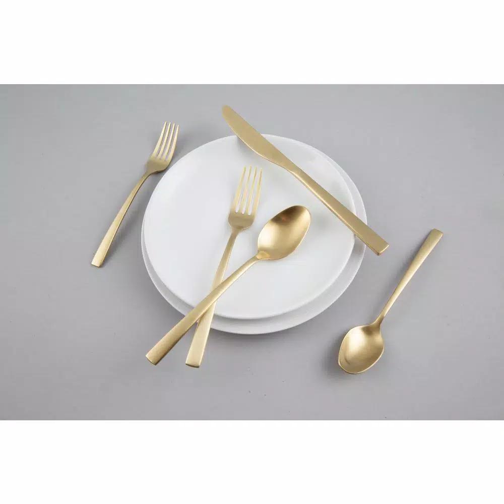 Fiesta Spark Champagne Satin 20-Piece Flatware Set, Service for 4, 18/0 Stainless Steel