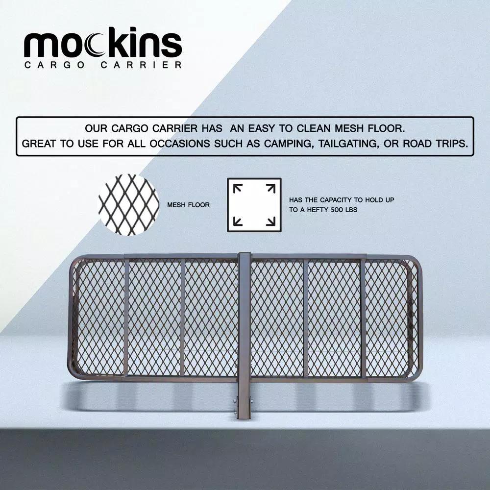 Mockins 500 lb. Capacity Hitch Mount Cargo Carrier Set with Waterproof Bag and Straps