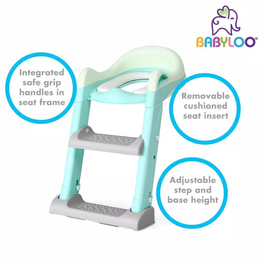 Babyloo Sterdy Potty Training Booster Seat with Adjustable Height and Removable Cushion - Mint Green