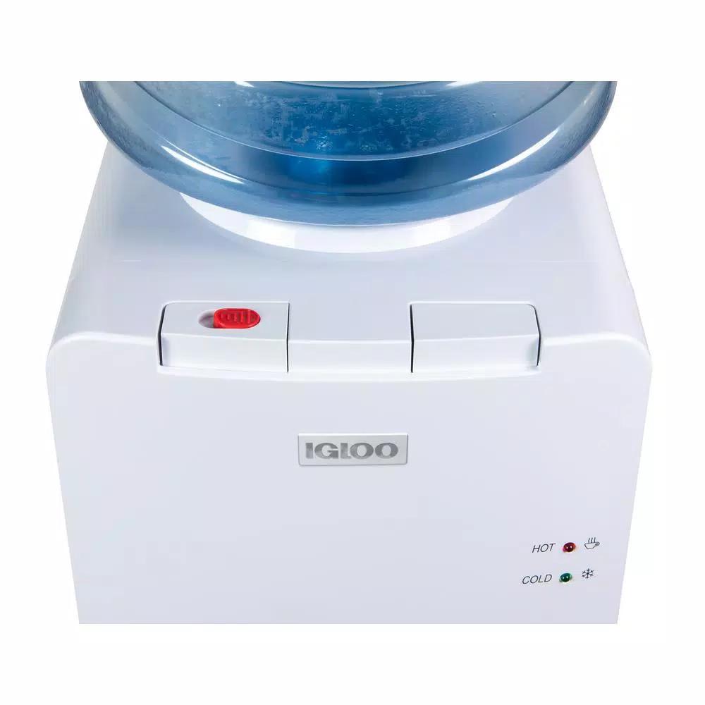 Igloo Top Loading Water Dispenser with Hot and Cold Water, White