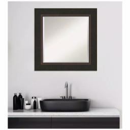 Amanti Art Milano 26 in. Square Beveled Edge Bathroom Vanity Mirror, Bronze Wood Frame thumbnail 6