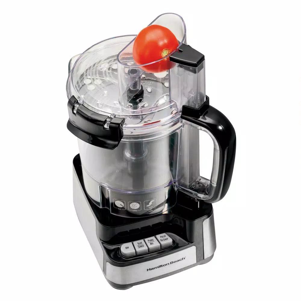 Hamilton Beach Stack and Snap 12-Cup Food Processor, 450-Watt, Stainless Steel