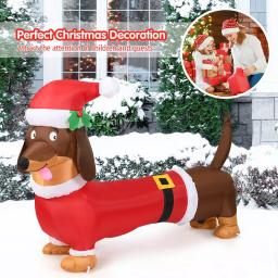 Costway 5 ft. Christmas Inflatable Dog with LED Lights and Waterproof Fan thumbnail 2