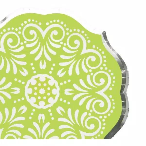 Sugar Plum Party SugarPlum Collection Citrus Lime Green Hexagon Paper Dinner Plates, 32-Piece Set
