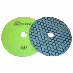 Monster 5 in. Honeycomb Dry Diamond Polishing Pad Set with Back Holder, 8-Piece Kit thumbnail 4