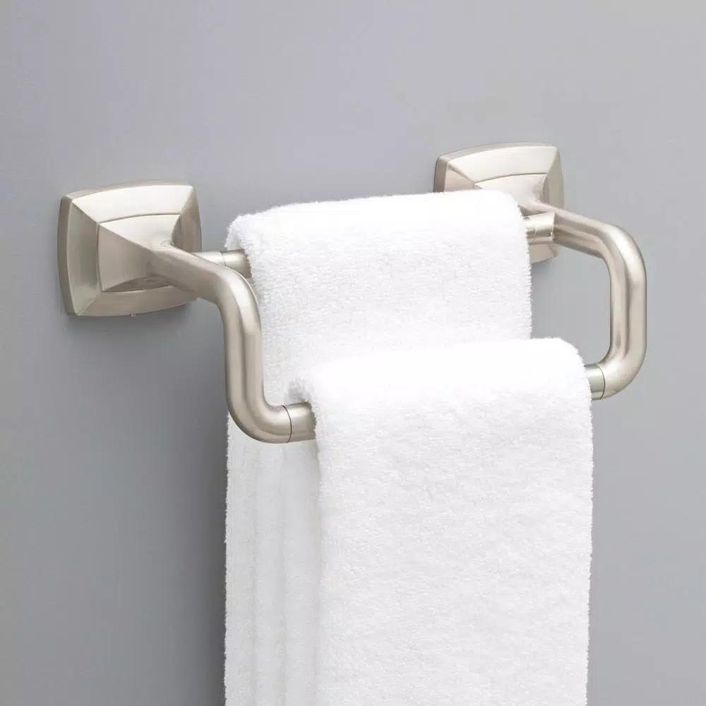 Delta Portwood 6 in. Double Hand Towel Bar in SpotShield Brushed Nickel