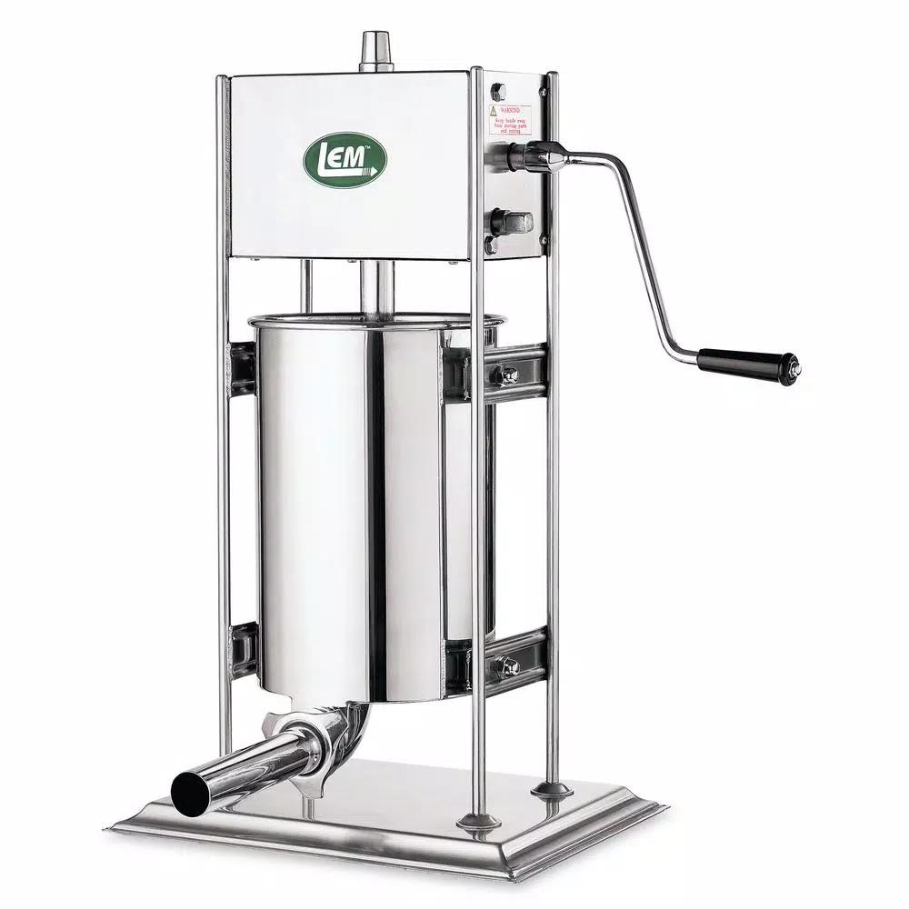 LEM 25 lb. Stainless Steel Dual Gear Vertical Sausage Stuffer with 90° Handle