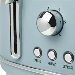 Haden Highclere 4-Slice Wide Slot Retro Toaster, Pool Blue thumbnail 4