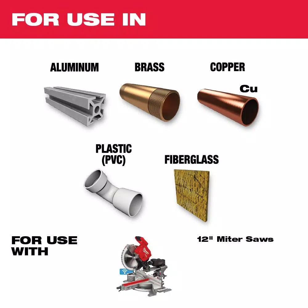 Milwaukee 12 in. 80T Carbide Tipped Aluminum and Metal Cutting Circular Saw Blade