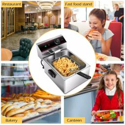Costway 6.3 Qt. Stainless Steel Commercial Electric Deep Fryer, 2500W Silver thumbnail 3