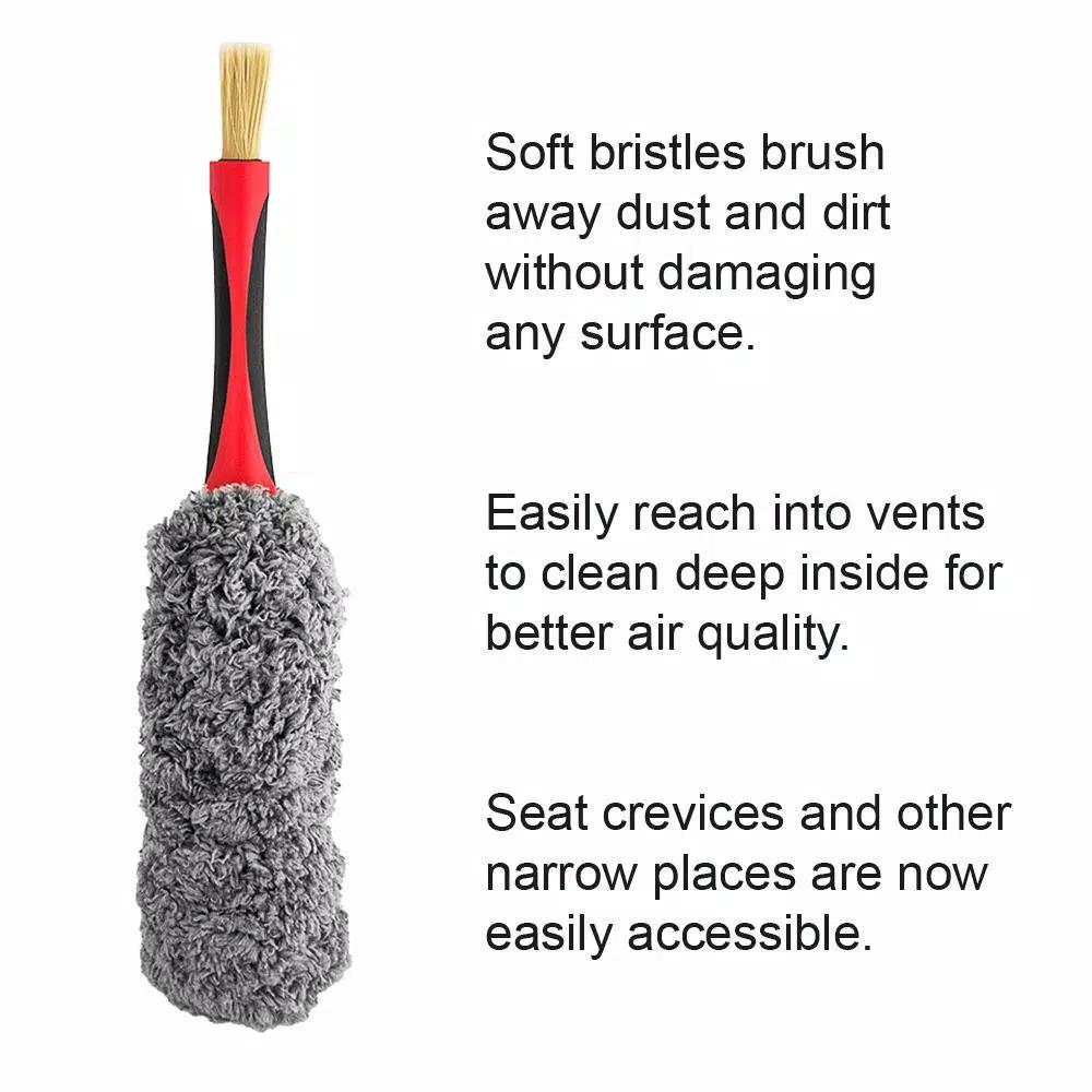 Barrett-Jackson Car Interior Brush Kit with Dash Duster and Upholstery Brush