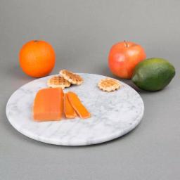 Creative Home 12 in. Natural Off-White Marble Round Serving Board for Cheese, Dessert, and Cake thumbnail 5