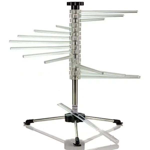 Ovente BPA-Free Acrylic Pasta Drying Rack with Spiral Wand and Sturdy 3-Legged Base