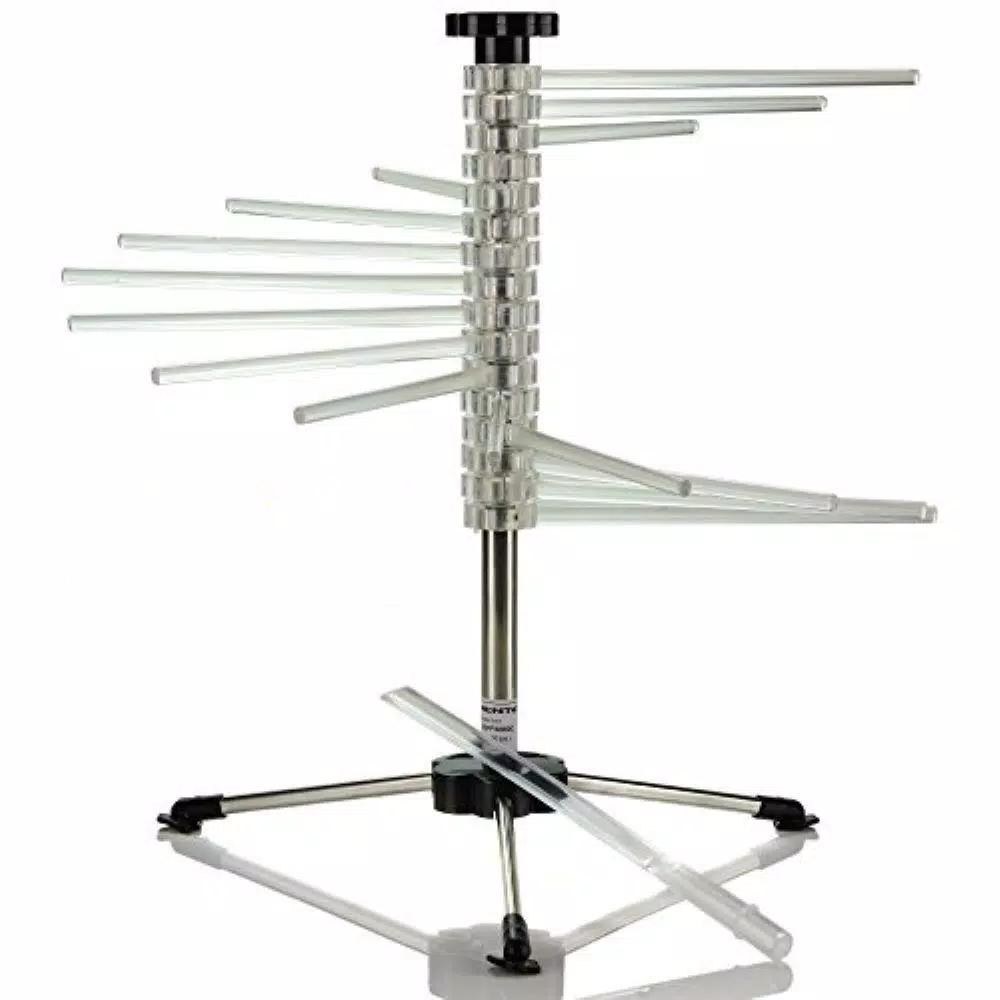 Ovente BPA-Free Acrylic Pasta Drying Rack with Spiral Wand and Sturdy 3-Legged Base